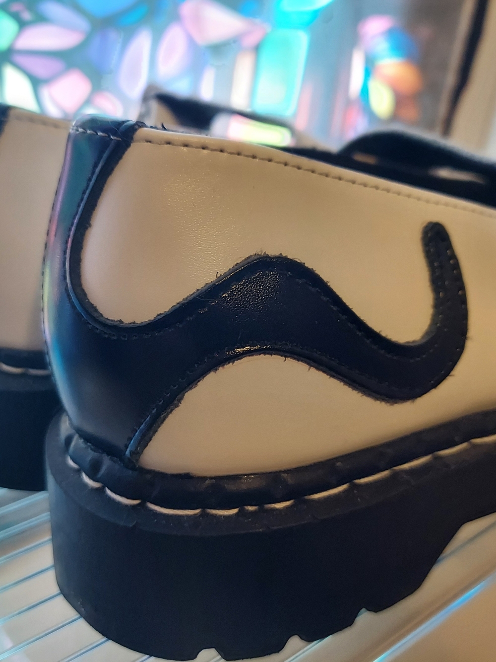T.U.K Womens Black & White Cat Mary Jane Shoes Size 9 - Picture 6 of 16